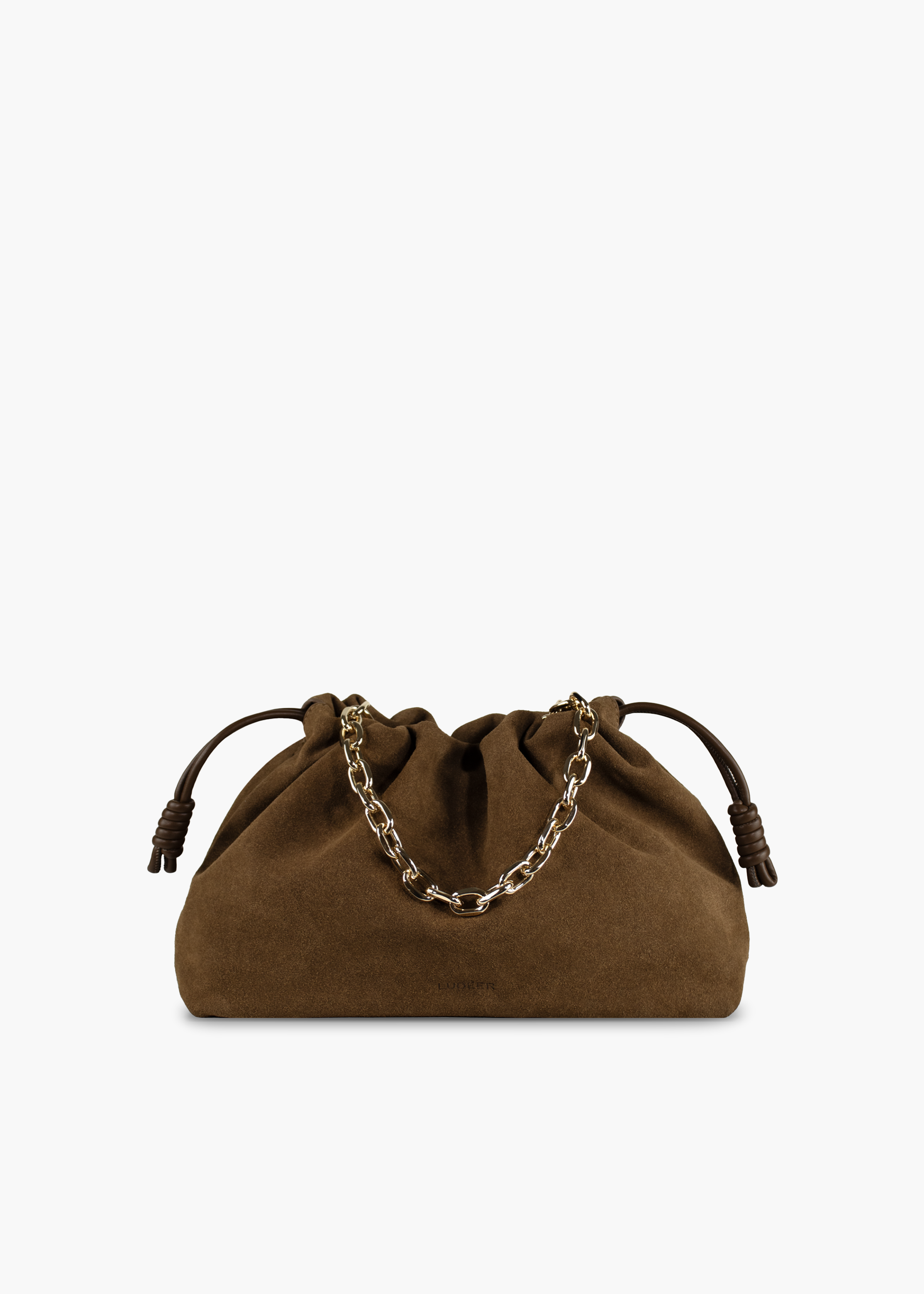 Stand By Me Pouch Medium Suede Coffee Brown