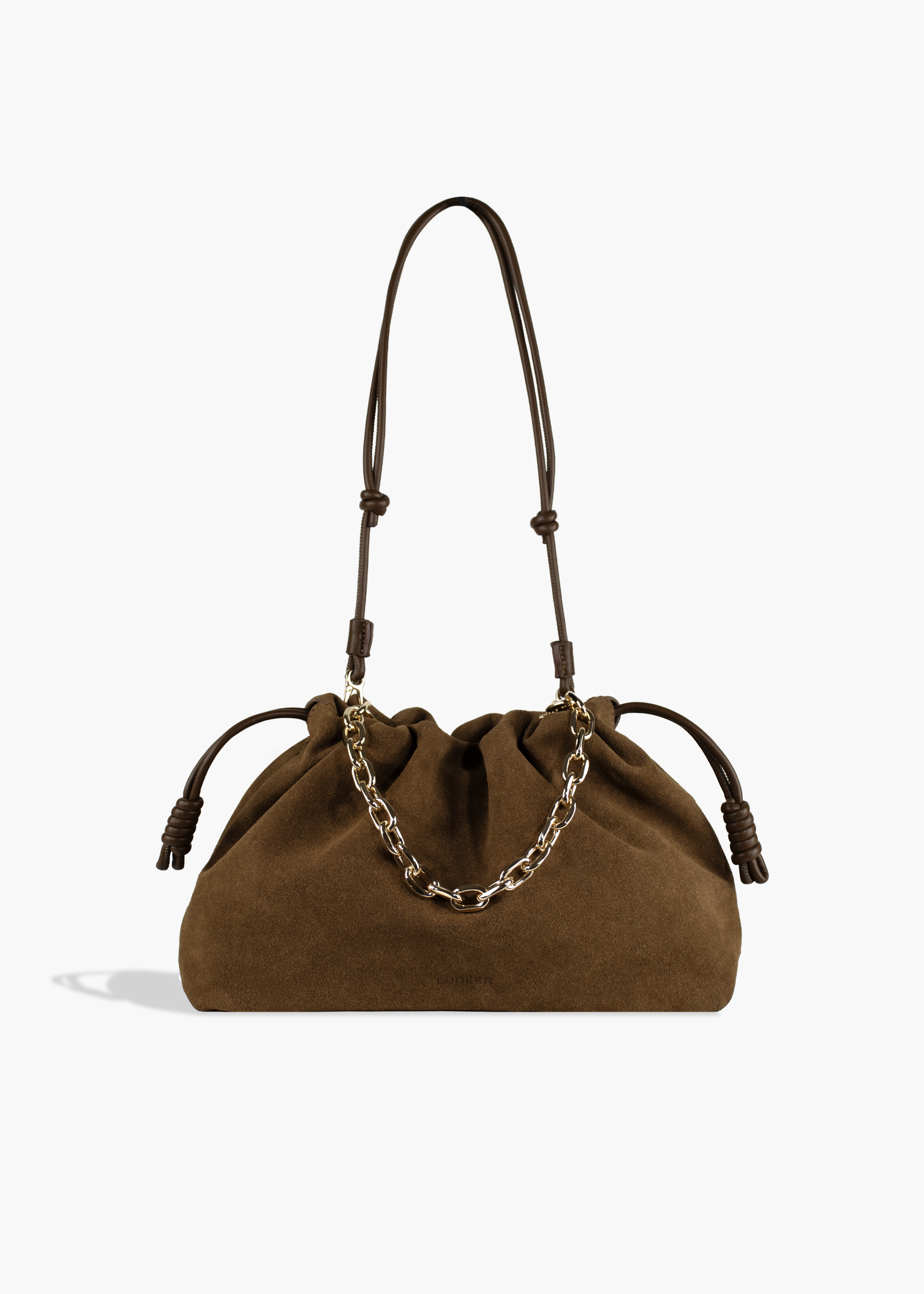 Pouch "Stand By Me Pouch Medium" Suede Coffee Brown 