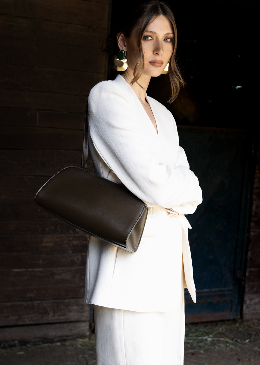 Kaia Clutch Brown Olive 